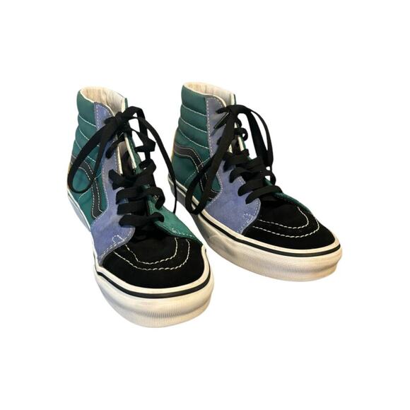 VANS Accessories - Vans SK8-Hi Womens 7 Suede Blue Green Black Yellow White pre owned